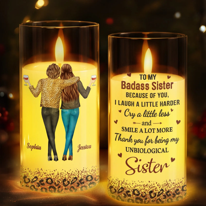 Custom LED Candle Light - Personalized Christmas Best Friend Birthday Gifts For Women, Besties, Sisters, BFF - Bestie Laughter Lights Up My Day