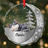 Custom Circle Glass Ornament - Personalized Pet Christmas Memorial Sympathy For Cats - Magic Lives In Purrs