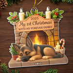 Custom First Christmas Acrylic Ornament - Personalized Christmas Birthday Gifts For Dog Lovers, Dog Dad And Mom - Forever Love For Dogs