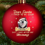 Custom Colored Ball Ornament - Personalized  Christmas Birthday Gifts For Dog Lovers, Dog Dad And Mom - Santa Loves Me Anyway