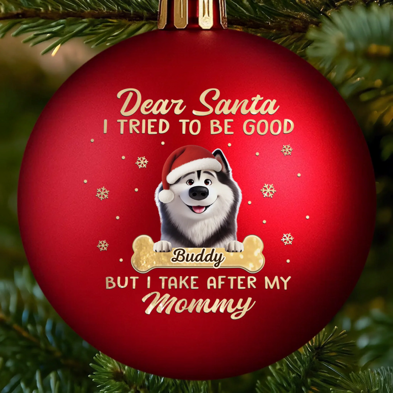 Custom Colored Ball Ornament - Personalized  Christmas Birthday Gifts For Dog Lovers, Dog Dad And Mom - Santa Loves Me Anyway