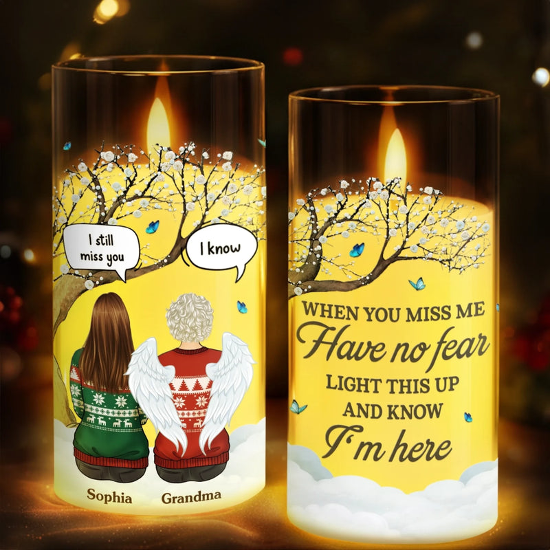 Custom LED Candle Light - Personalized Christmas Memorial Sympathy Gifts For Loss Of Mom, Dad - Your Light Still Guides Us