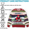 Custom Photo Unisex Ugly Sweatshirt - Personalized  Christmas Birthday Fishing Gifts For Fisherman - This Fishmas, I’m The Real Catch