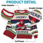 Custom Photo Unisex Ugly Sweatshirt - Personalized  Christmas Birthday Fishing Gifts For Fisherman - This Fishmas, I’m The Real Catch