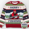 Custom Photo Unisex Ugly Sweatshirt - Personalized  Christmas Birthday Fishing Gifts For Fisherman - This Fishmas, I’m The Real Catch