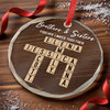 Custom Scrabble Circle Glass Ornament -  Personalized Christmas Birthday Gifts For Brother, Sister, Best Friends - Side By Side Through Every Step