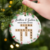 Custom Scrabble Ceramic Ornament - Personalized Christmas Birthday Gifts For Brother, Sister, Best Friends - Love Spelled Here