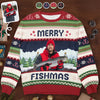Custom Photo Unisex Ugly Sweatshirt - Personalized  Christmas Birthday Fishing Gifts For Fisherman - This Fishmas, I’m The Real Catch