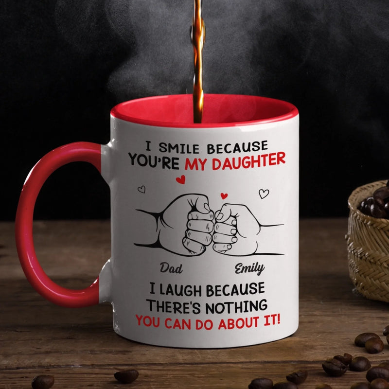 Custom Accent Mug - Personalized Birthday Gifts For Mom, Dad, Daughter - Family Makes Us Whole