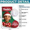 Custom Photo Christmas Stocking - Personalized Christmas Birthday Gifts For Mom, Dad, Brother, Sister, Kids - Official Members Of Team Santa