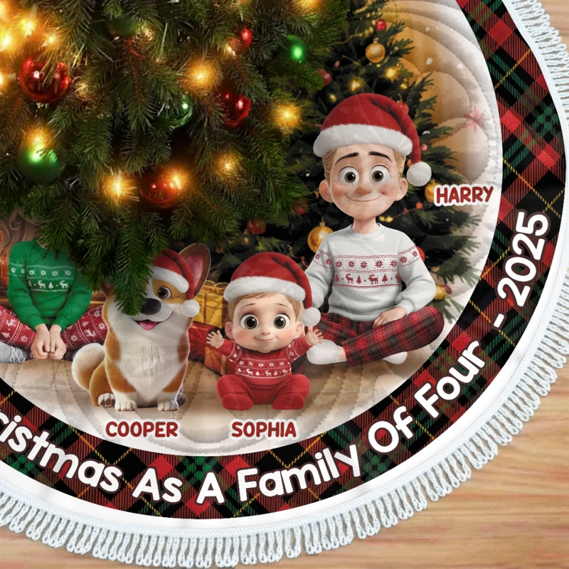 Custom Tree Skirt - Personalized Christmas Birthday Gifts For Mom, Dad, Brother, Sister, Kids - Together Our Hearts Shine Bright