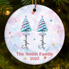Custom Ceramic Ornament - Personalized Christmas Birthday Gifts For Mom, Dad, Brother, Sister, Kids - Our Family Our Strength