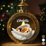 Custom Name Christmas Puppy Gifts for Dog Lovers - Personalized Candlelight Lantern Ornament