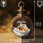 Custom Name Christmas Puppy Gifts for Dog Lovers - Personalized Candlelight Lantern Ornament