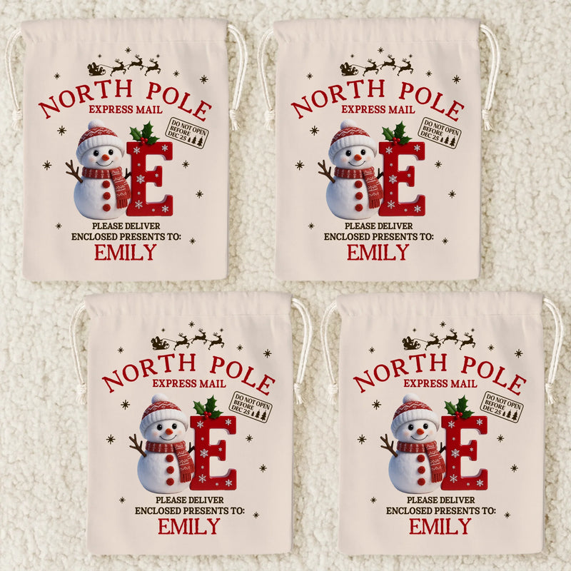Custom Snowman Favor Bag - Personalized Christmas Birthday Gifts For Kids - Little Hands Big Christmas Dreams