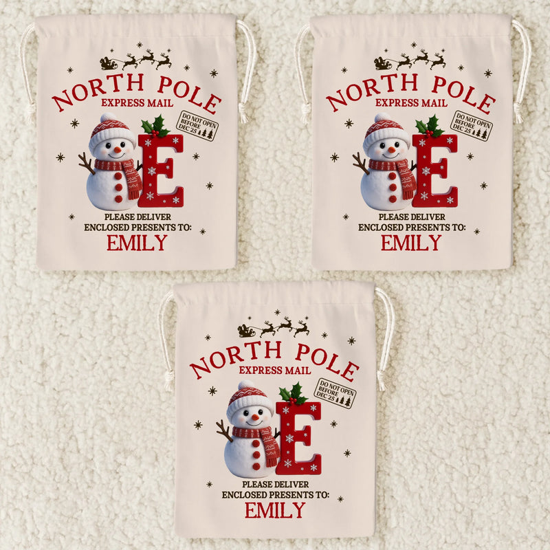 Custom Snowman Favor Bag - Personalized Christmas Birthday Gifts For Kids - Little Hands Big Christmas Dreams