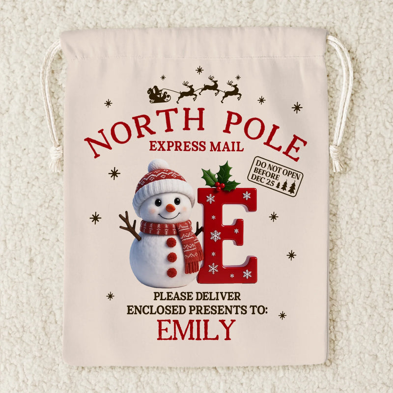 Custom Snowman Favor Bag - Personalized Christmas Birthday Gifts For Kids - Little Hands Big Christmas Dreams