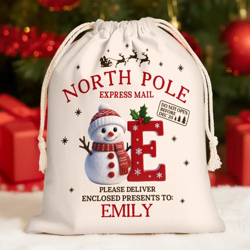 Custom Snowman Favor Bag - Personalized Christmas Birthday Gifts For Kids - Little Hands Big Christmas Dreams
