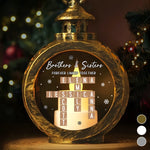 Custom Scrabble Candlelight Lantern Ornament - Personalized Christmas Birthday Gifts For Brother, Sister - Lit By Love Held By Time