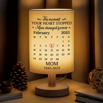 Custom Memorial Calendar Gifts for Mom - Personalized Fabric Table Lamp