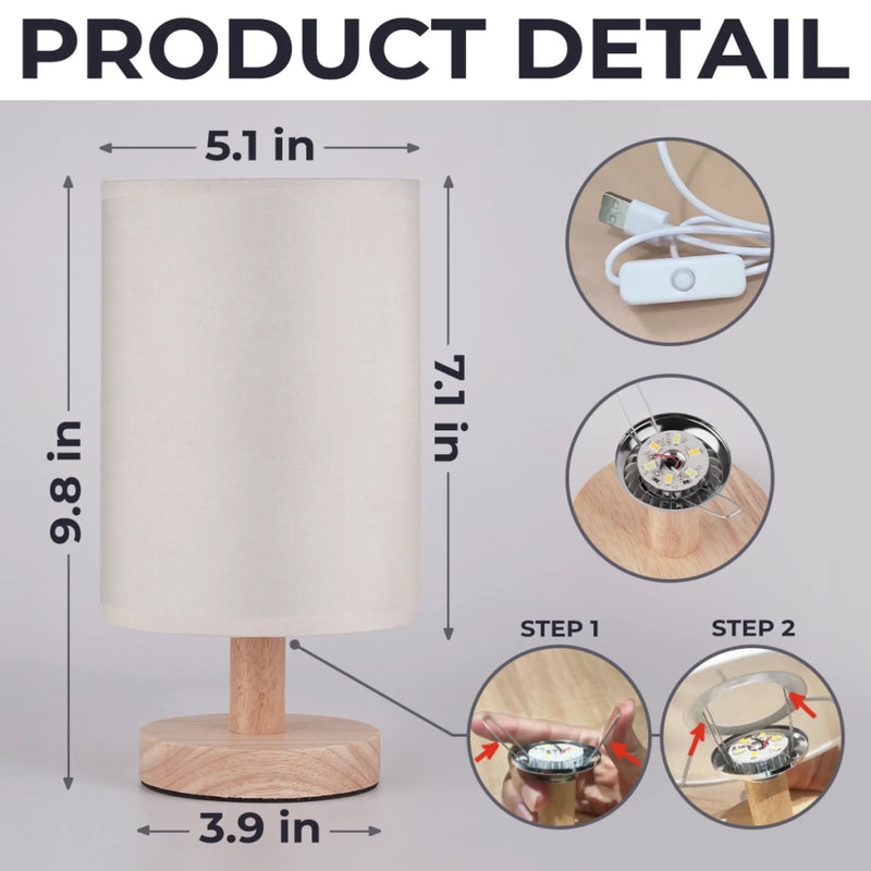 Custom Linen Bedside Table Lamp - Personalized Memorial Sympathy Gifts For Loss Of Mom, Dad - Always Near Always Loved