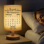 Custom Memorial Calendar Gifts for Mom - Personalized Fabric Table Lamp