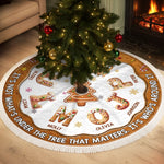 Custom Name Gingerbread Christmas Family Decor - Personalized Tree Skirt