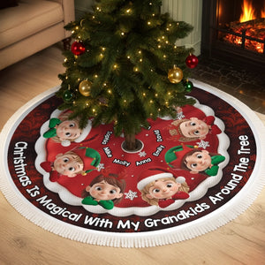 Custom Tree Skirt - Personalized Christmas Birthday Gifts For Grandma, Grandpa, Grandparents - Together We Make Christmas Bright