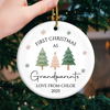 Custom Baby's First Christmas Grandparents Ceramic Ornament - Personalized Christmas Birthday Gifts For First Time Grandparents, Future Grandpa and Grandma, Family - Promoted To Grandparents