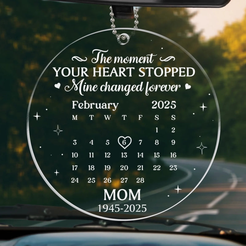 Custom Acrylic Car Ornament - Personalized Memorial Sympathy Gifts For Loss Of Mom, Dad - Riding With Angels Above