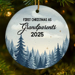 Custom Baby's First Christmas Grandparents Ceramic Ornament - Personalized Christmas Birthday Gifts For First Time Grandparents, Future Grandpa and Grandma, Family - A Grand Blessing Arrived