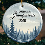 Custom Baby's First Christmas Grandparents Ceramic Ornament - Personalized Christmas Birthday Gifts For First Time Grandparents, Future Grandpa and Grandma, Family - A Grand Blessing Arrived