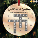 Custom Scrabble Mirrored Acrylic Ornament - Personalized Christmas Birthday Gifts For Brother, Sister - You Complete My Word