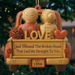 Custom Wood Ornament - Personalized Anniversary Christmas Wedding Gifts For Husband And Wife, Him And Her - Love Led Us Home