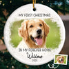 Custom Photo First Christmas Pet Ceramic Ornament - Personalized Christmas Birthday Gifts For Dog Lovers, Cat Lovers, Pet Dad And Mom, New Pet Ornament - First Christmas With Fur Baby