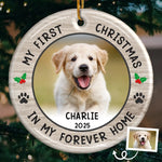 Custom Photo First Christmas Pet Ceramic Ornament - Personalized Christmas Birthday Gifts For Dog Lovers, Cat Lovers, Pet Dad And Mom, New Pet Ornament - New Pawprints This Christmas