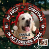 Custom Photo First Christmas Pet Ceramic Ornament - Personalized Christmas Birthday Gifts For Dog Lovers, Cat Lovers, Pet Dad And Mom, New Pet Ornament - Officially A Pet Parent