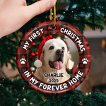 Custom Photo First Christmas Pet Ceramic Ornament - Personalized Christmas Birthday Gifts For Dog Lovers, Cat Lovers, Pet Dad And Mom, New Pet Ornament - Officially A Pet Parent