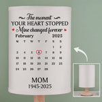 Custom Memorial Calendar Gifts for Mom - Personalized Fabric Table Lamp