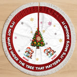 Custom Snowman Tree Skirt - Personalized Christmas Birthday Gifts For Mom, Dad, Brother, Sister, Kids - Hugs Beneath The Tree