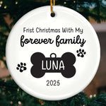 Custom First Christmas Pet Ceramic Ornament - Personalized Christmas Birthday Gifts For Dog Lovers, Cat Lovers, Pet Dad And Mom, New Pet Ornament - New Fur In Family
