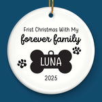 Custom First Christmas Pet Ceramic Ornament - Personalized Christmas Birthday Gifts For Dog Lovers, Cat Lovers, Pet Dad And Mom, New Pet Ornament - New Fur In Family
