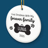 Custom First Christmas Pet Ceramic Ornament - Personalized Christmas Birthday Gifts For Dog Lovers, Cat Lovers, Pet Dad And Mom, New Pet Ornament - New Fur In Family