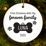 Custom First Christmas Pet Ceramic Ornament - Personalized Christmas Birthday Gifts For Dog Lovers, Cat Lovers, Pet Dad And Mom, New Pet Ornament - New Fur In Family