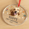 Custom Photo First Christmas Pet Glass Ornament - Personalized Christmas Birthday Gifts For Dog Lovers, Cat Lovers, Pet Dad And Mom, New Pet Ornament - Paw-Fect Christmas Begin