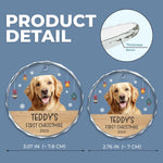 Custom Photo First Christmas Pet Glass Ornament - Personalized Christmas Birthday Gifts For Dog Lovers, Cat Lovers, Pet Dad And Mom, New Pet Ornament - Paw-Fect Christmas Begin