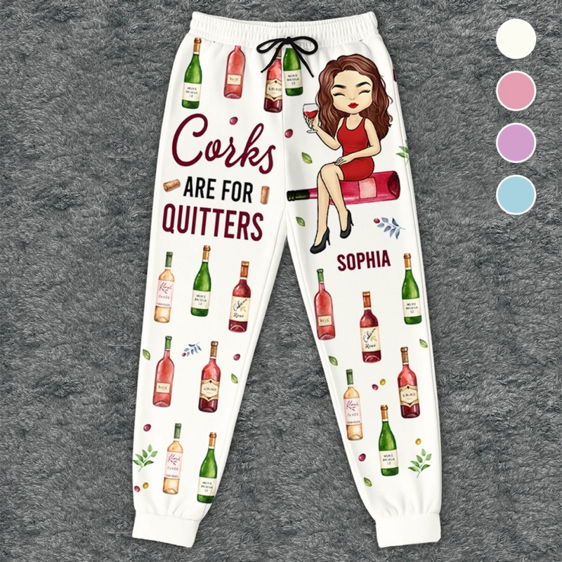 Custom Unisex Sweatpants - Personalized Birthday Gifts For Besties, Sisters, BFF, Family, Yourself - Just A Girl Who Loves Wine