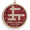 Custom Scrabble Wood Ornament - Personalized Christmas Birthday Gifts For Brother, Sister - Joyful Hearts Gather Here