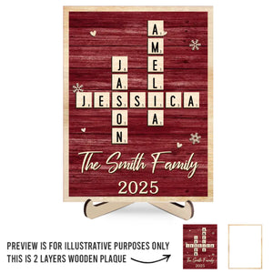 Custom Scrabble 2-Layered Wooden Plaque - Personalized Christmas Birthday Gifts For Mom, Dad, Brother, Sister, Kids - Together We Sparkle