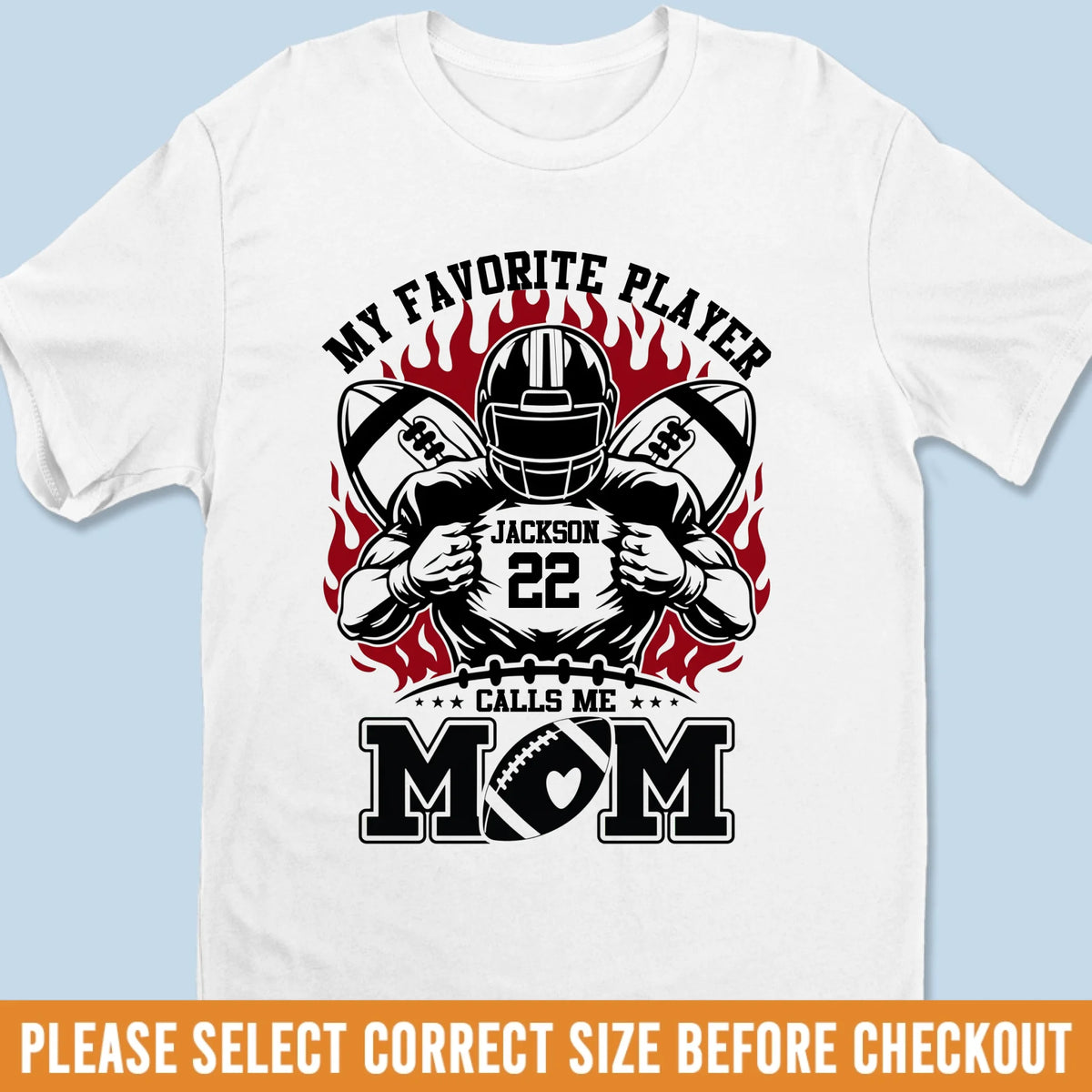 Custom Football Senior Mom T-shirt, Hoodie - Personalized Birthday Football Gifts For Mom, American Football Players, Football Lovers, NFL Fans - Heart On The Field